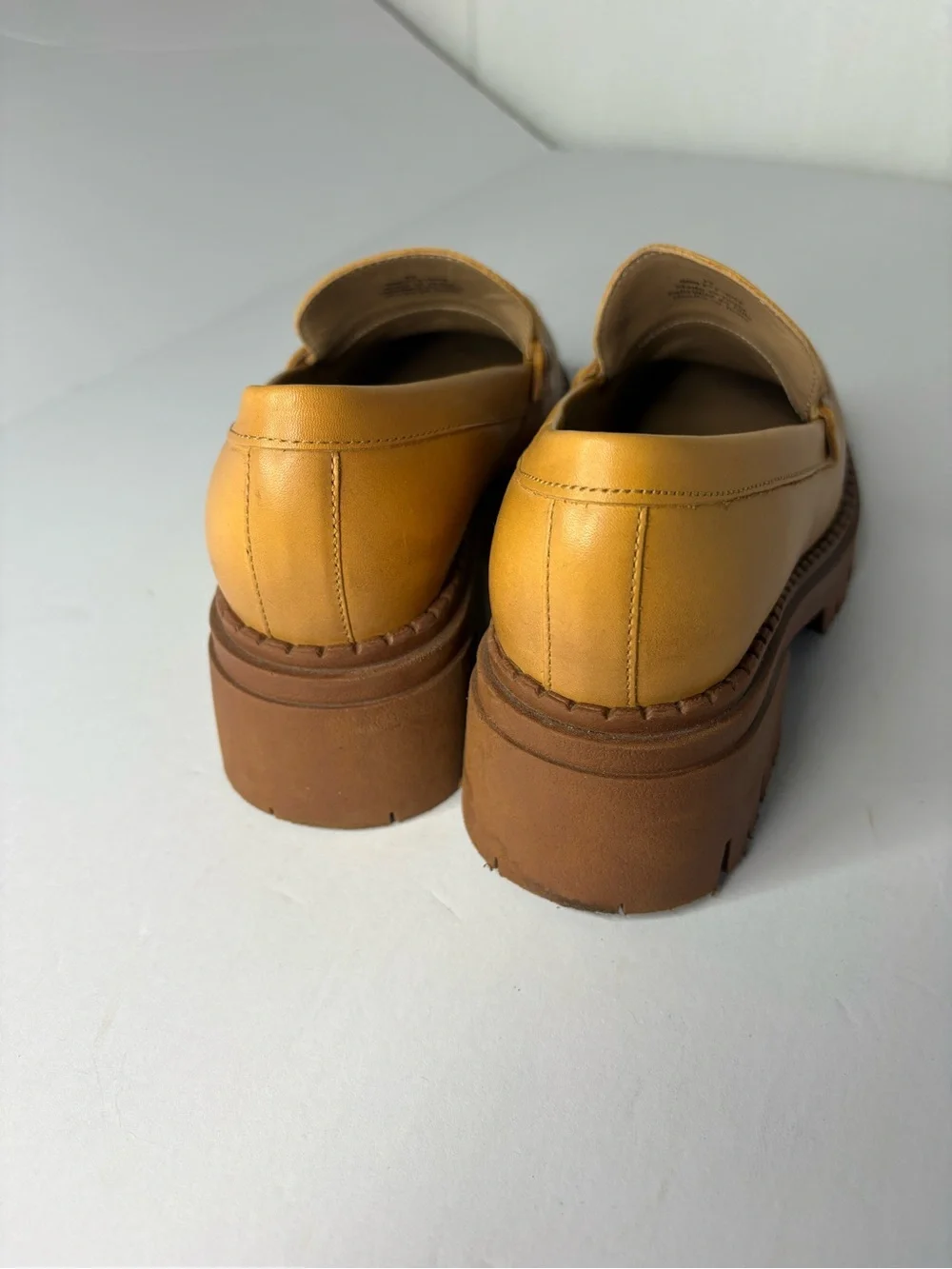 Free People Lyra Lug sole penny loafers camel tan size 37